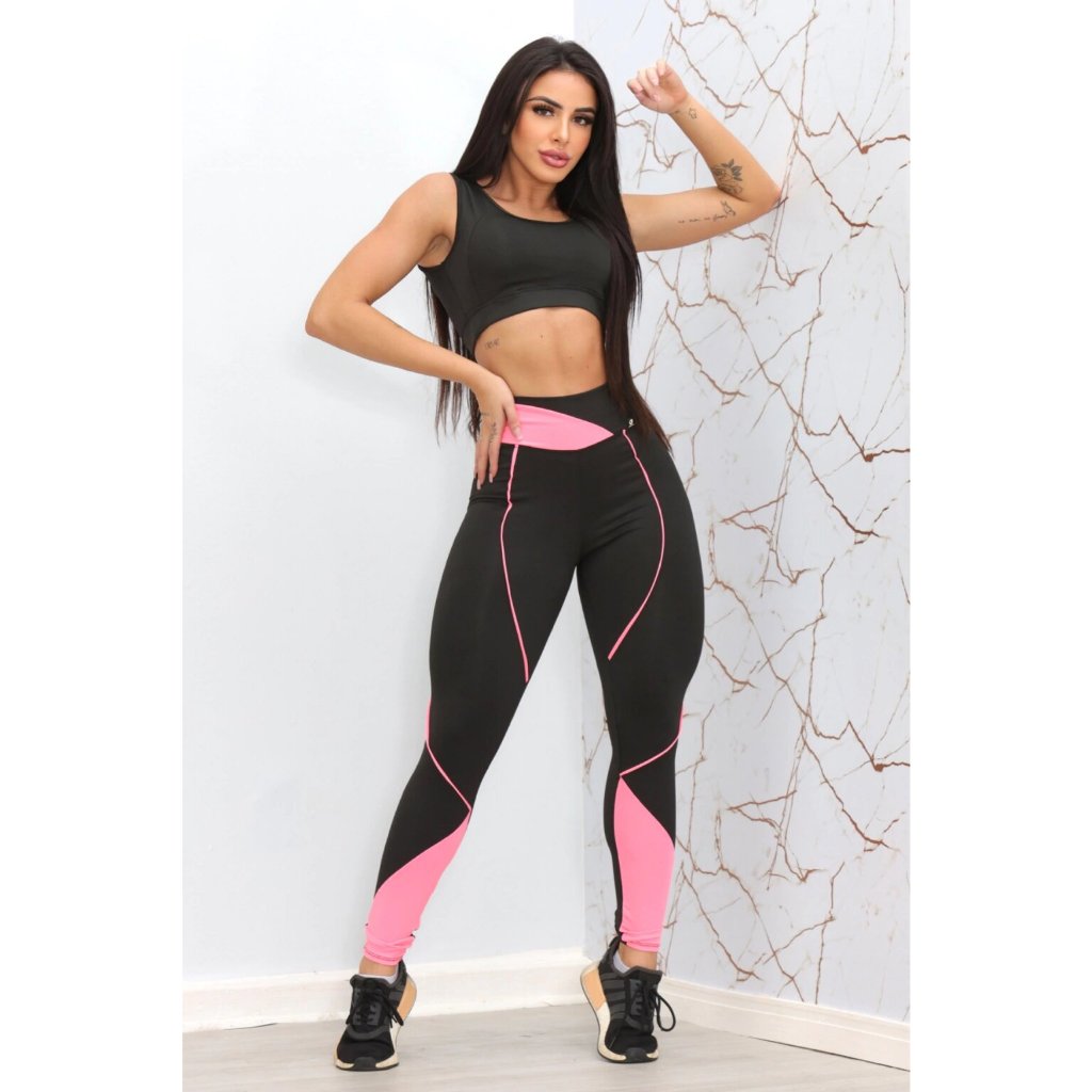 Calça De Fitness Capri Com Cinto Modelador De Cintura Para Esportes E  Ginástica