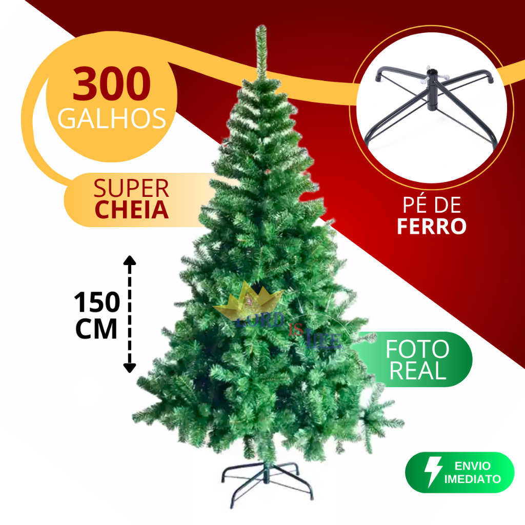 Árvore De Natal Grande Artificial 1,8 Cm De Altura Cheia