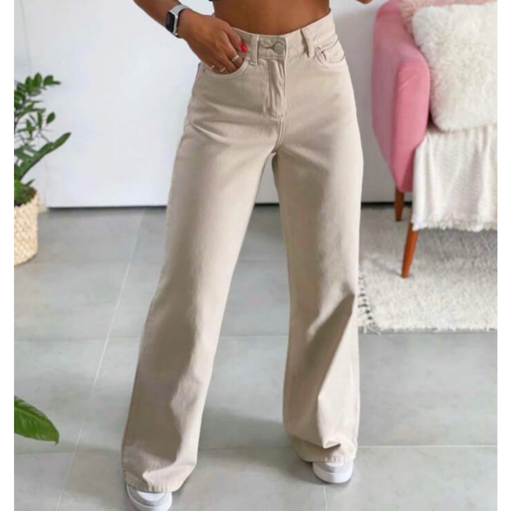 Calça Jeans Feminina Preta Cintura Alta Slim Bamborra