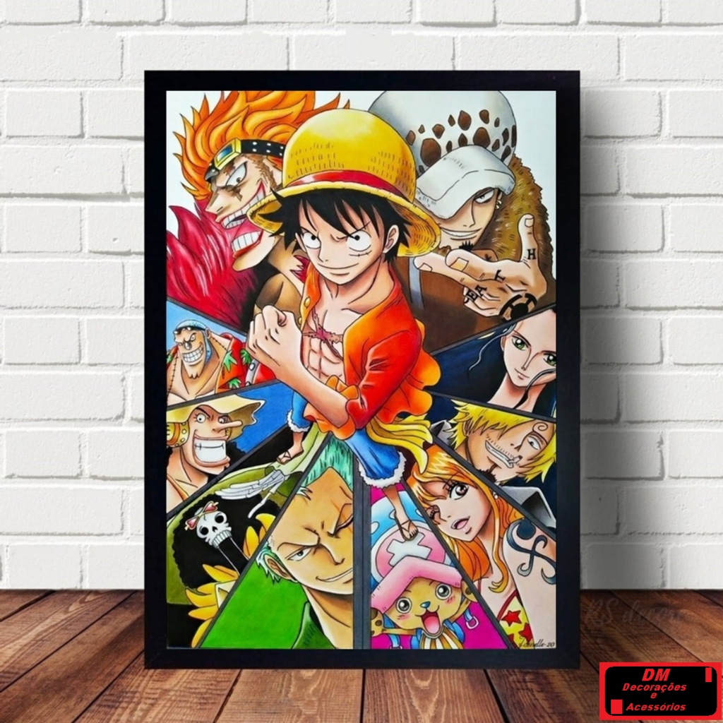 Quadros Decorativos Luffy One Piece Anime Para Quarto Painel Único