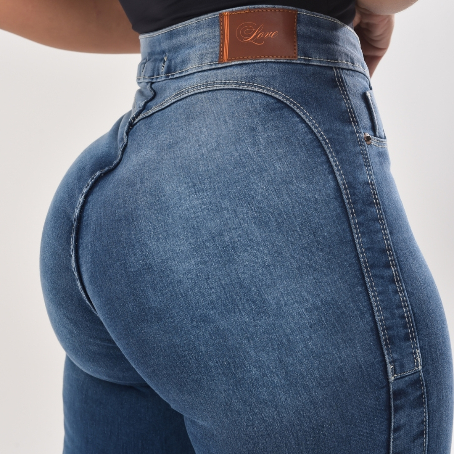 Calça jeans feminina cintura alta com licra Skinny black lisa levanta  bumbum