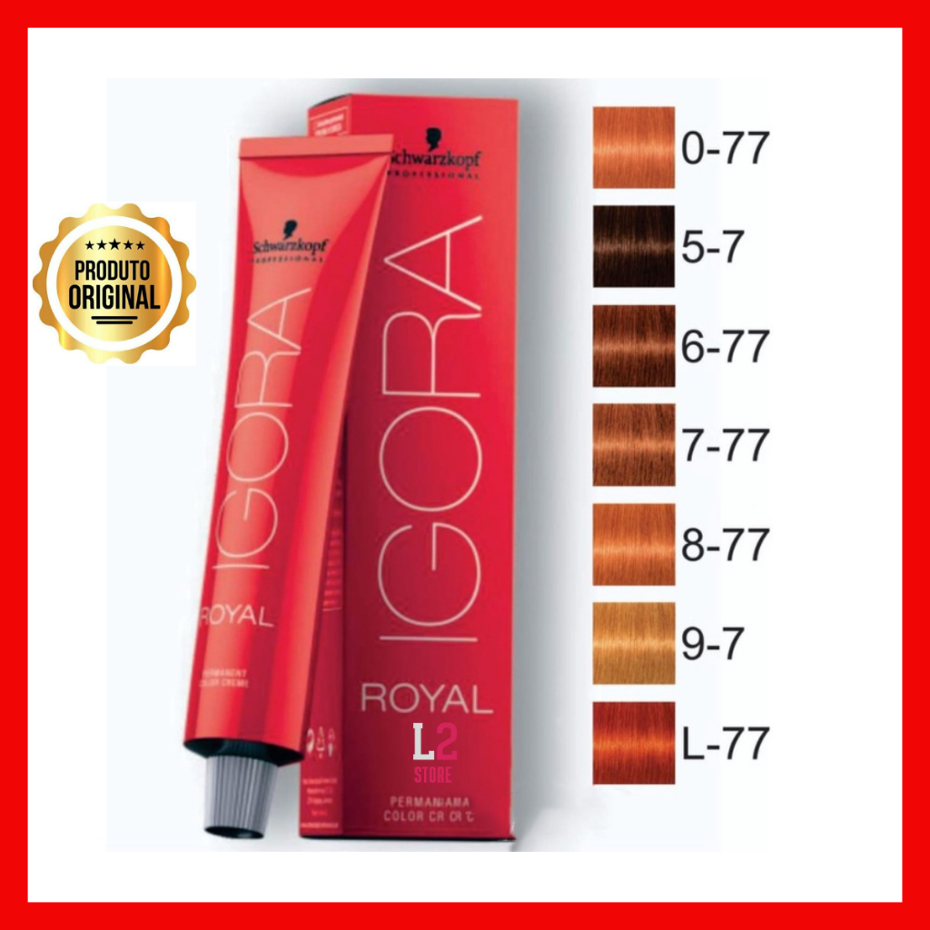 Coloração Igora Royal Schwarzkopf 7-77(10unid) 10 Ox 30 Vol