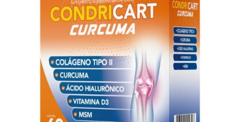 COLÁGENO TIPO II + CURCUMA + ÁCIDO HIALURÔNICO + VITAMINA D3 + MSM  CONDRICART CÚRCUMA 60 CÁPSULAS SIDNEY OLIVEIRA - Ultrafarma