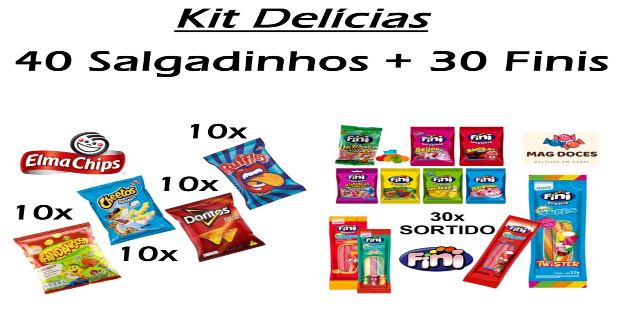 Kit 40 Cheetos Requeijão - 20g - Elma Chips - Mag Doces e Variedades