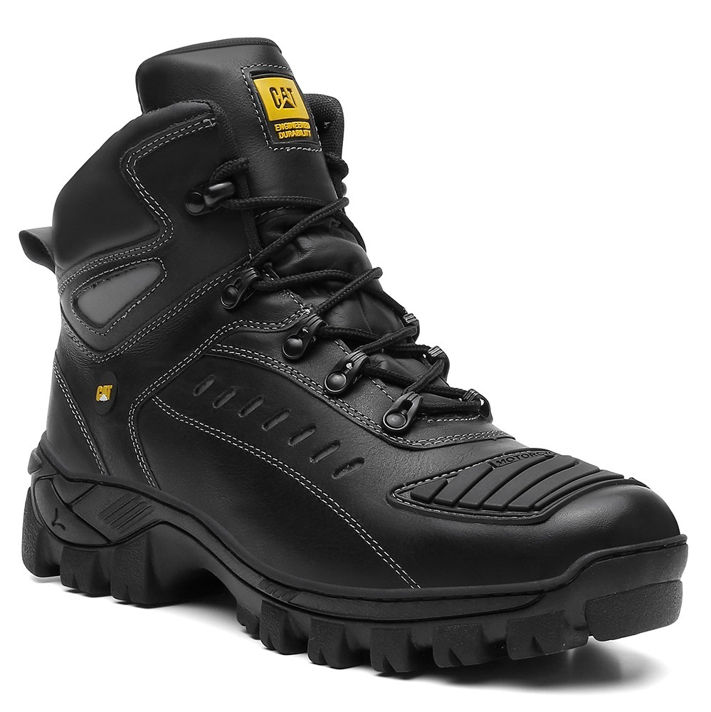 Coturno Masculino Bota Caterpillar Lançamento Cano Curto Preto Palmilha  Anatômica Gel - Feathers Boots