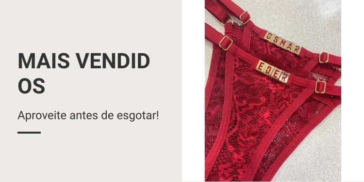 Lingerie Caleçon Renda Vermelho Moda Intima Amor Romance no Shoptime