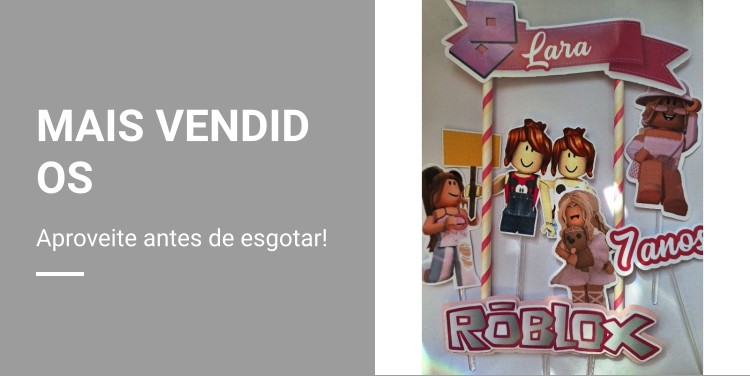 Adesivos roblox menina 10x7 cm para sacolinhas .