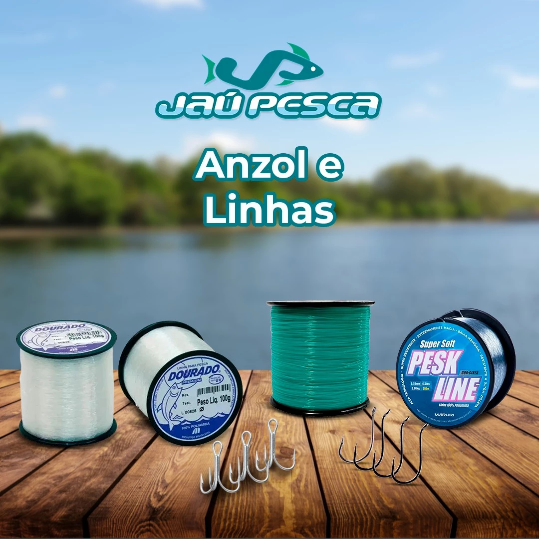 Kit De Pesca Vara + Molinete e Acessorios Barato - Jaú Pesca