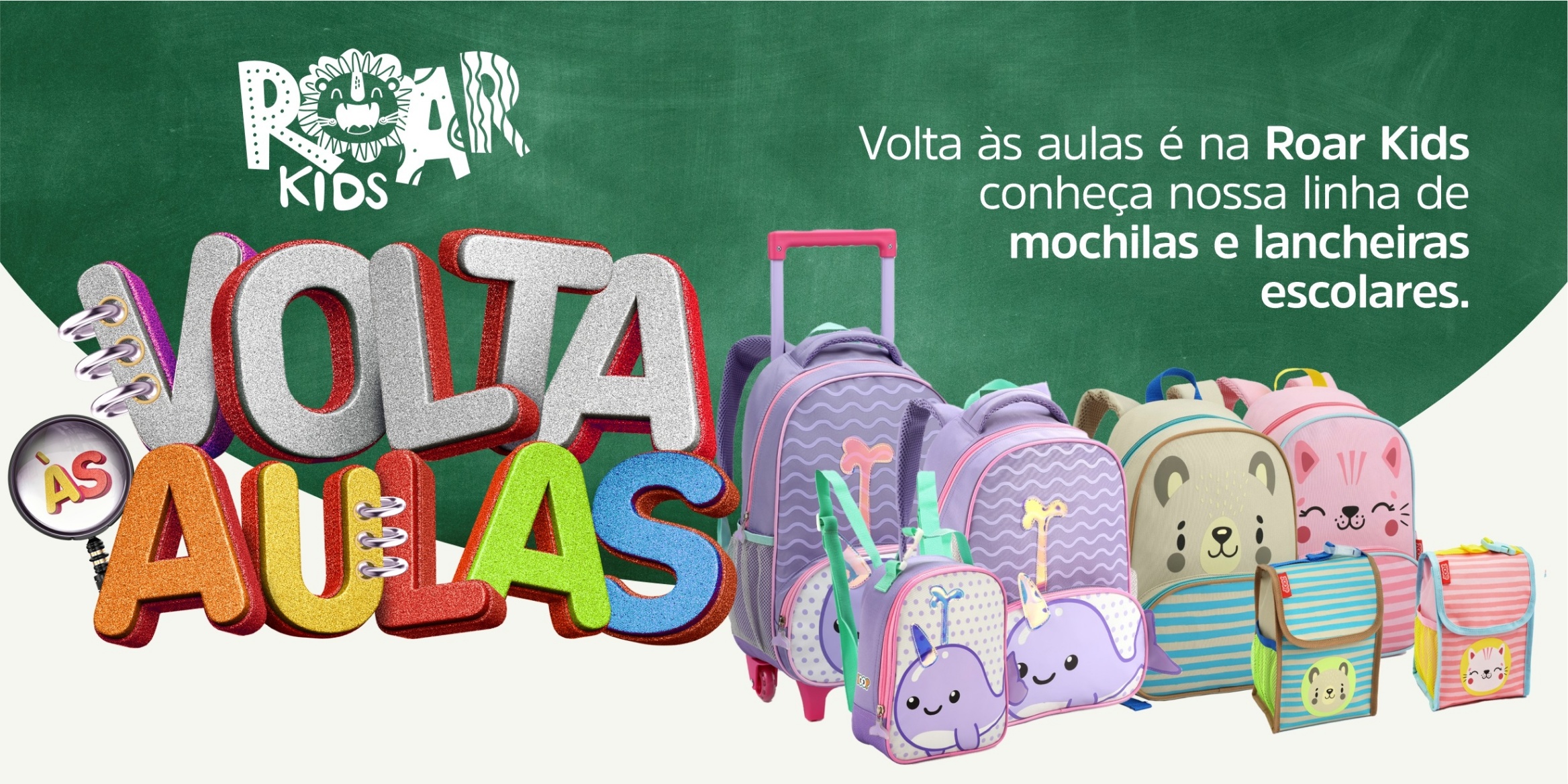 Lancheira Infantil Animais Com Divisoria Marmita Infantil - Roar Kids