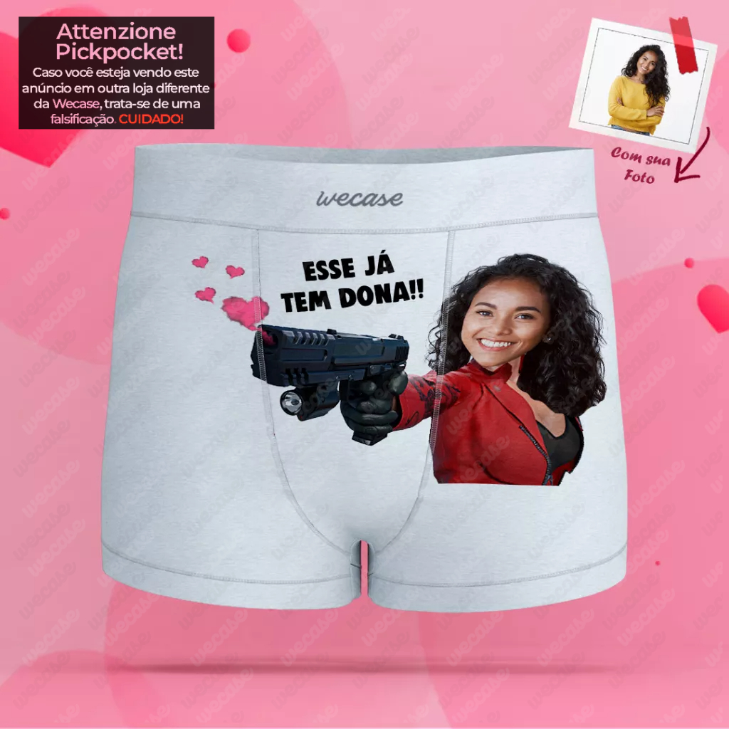 Cueca Personalizada com Foto Namorada Ciumenta | WECASE | Shopee Brasil