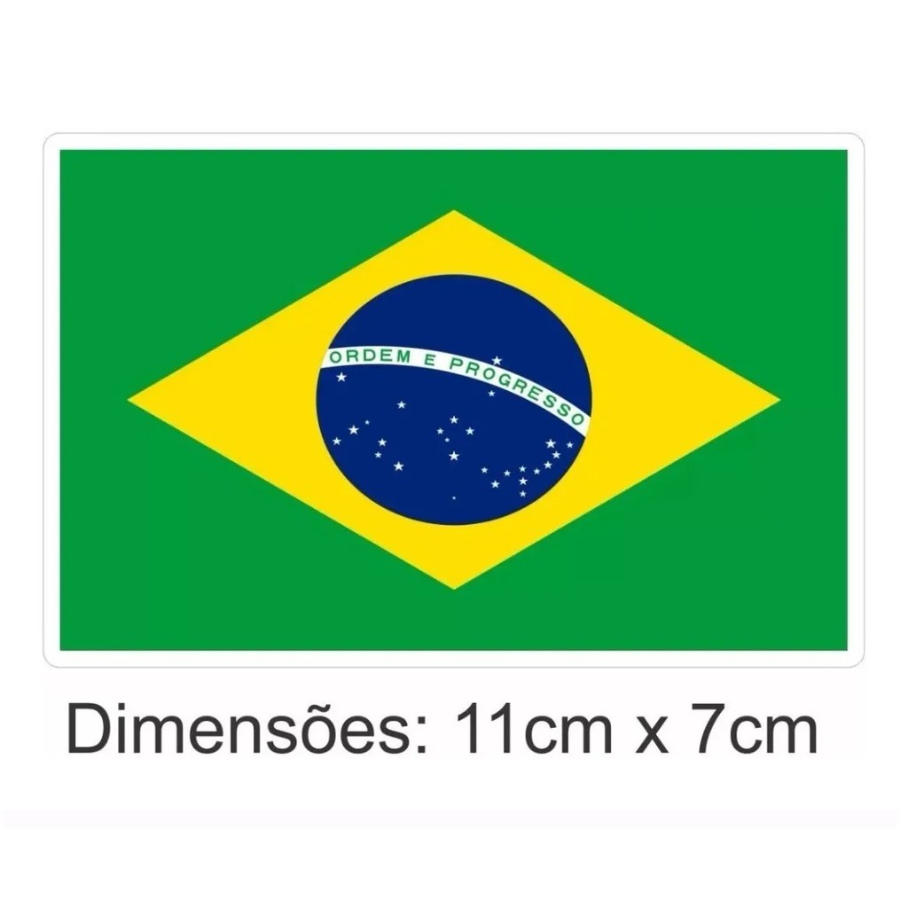 Adesivo Bandeira do Brasil Patriota 15x15cm Prova Dágua