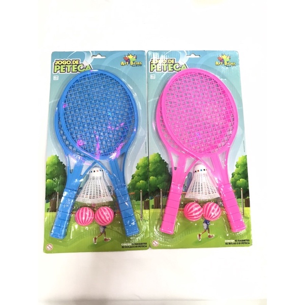 Sosoport 1 Conjunto Jogo De Tênis Infantil Raquete De Badminton Infantil  Peteca De Badminton Conjunto De Mini Badminton Rolha De Badminton Plástico