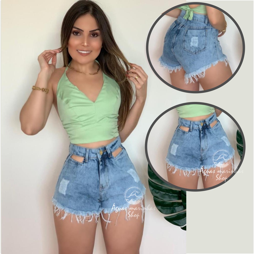 Modelo de hot sale short cós alto