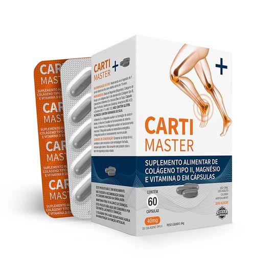 Carti Master Colágeno Tipo II + Ácido Hialurônico 60 Cápsulas - D'Or Mais  Saúde