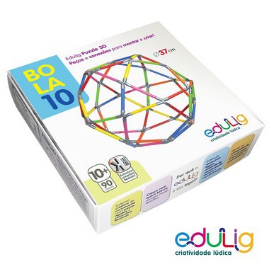 Quebra-cabeça Edulig Puzzle 3D Foguete - 56 peças e conexões - 6