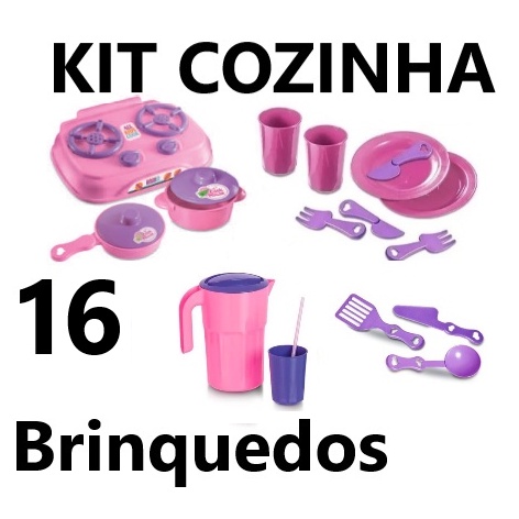 Menina Brinquedo Kit Cozinha Mercado Comida Air Fryer 46pç - Click