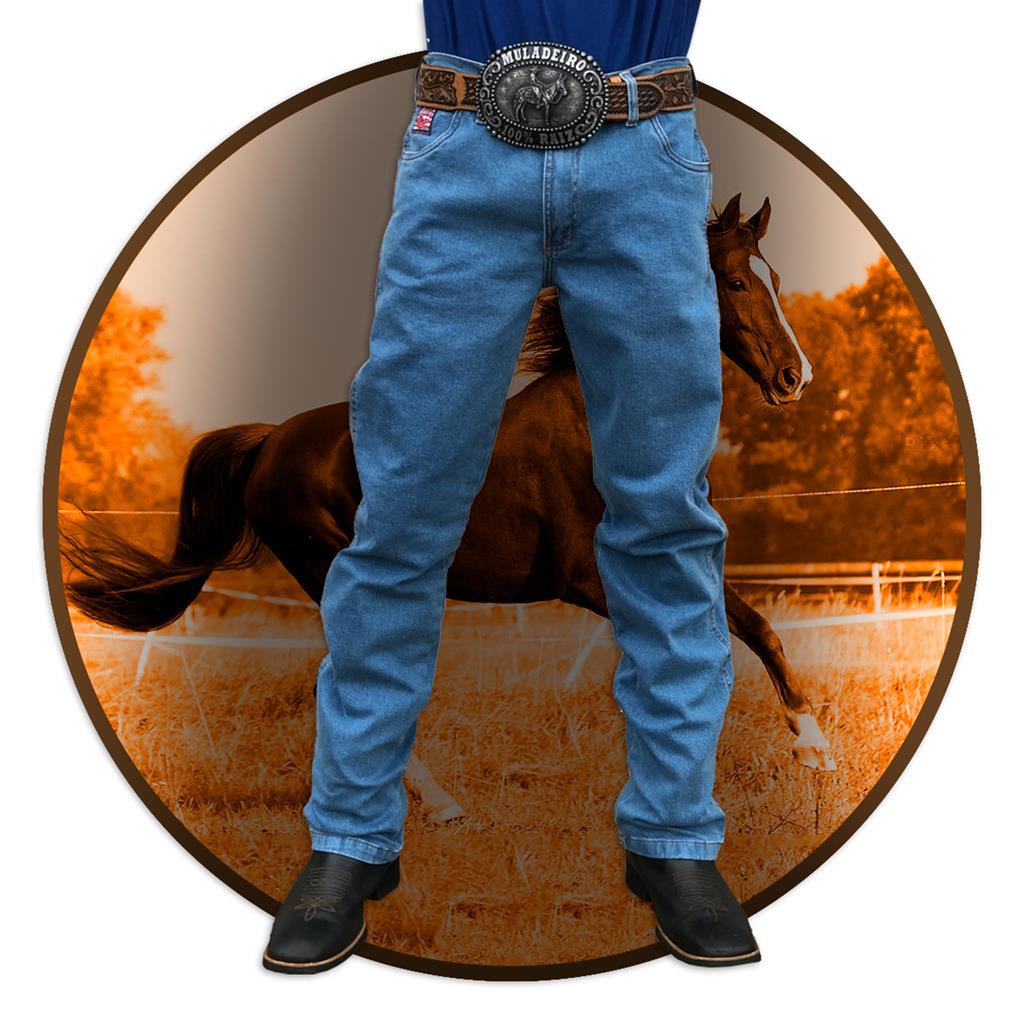 Calça country jeans masculina peão rodeio agro pura raça