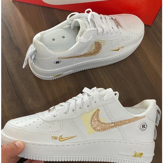 Grey glitter nike air best sale force 1