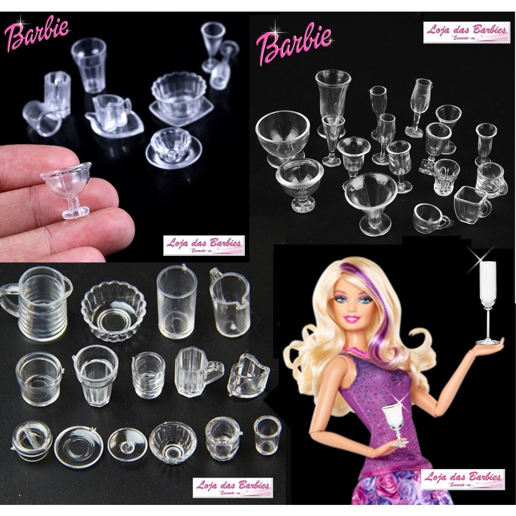 Acessórios para bonecas Barbie, lote contendo comida , liquidificador,etc -  Taffy Shop - Brechó de brinquedos