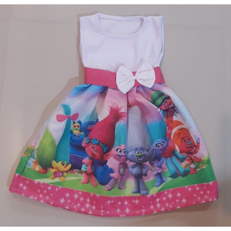 FANTASIA PRINCESA TROLLS POPPY VESTIDO TEMATIC INFANTIL LUXO