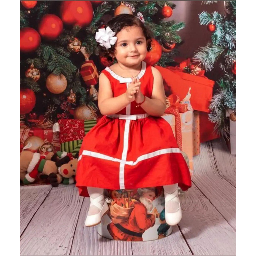 Vestido Vermelho Natal Bebê Menina - SACOLA DO BEBÊ