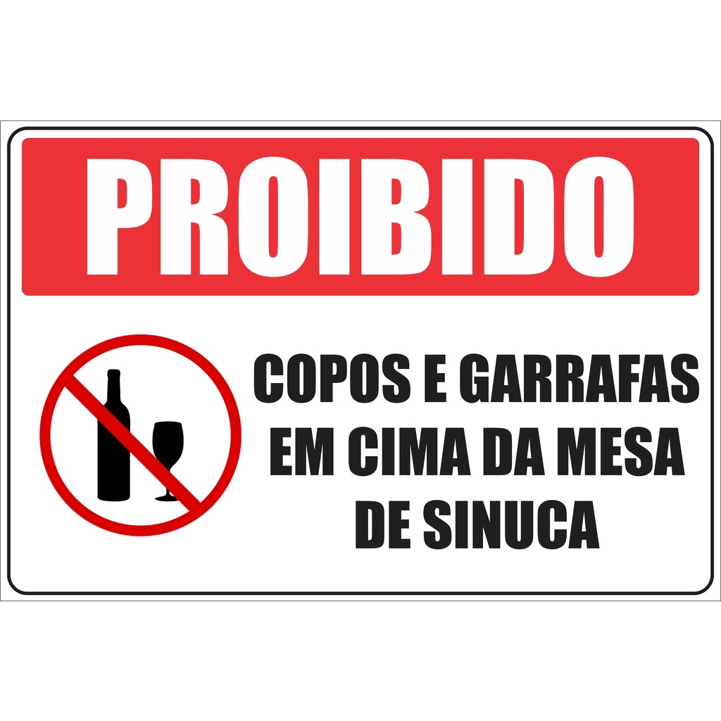 Placa Sinalização Regra Mesa Bilhar - Iplacas Sinalização