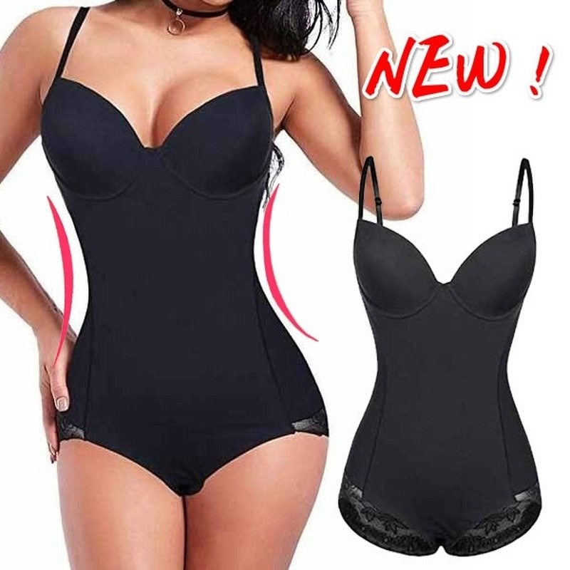 Backless Body Shaper para as mulheres empurrar sutiã baixo fio dental  bodysuit