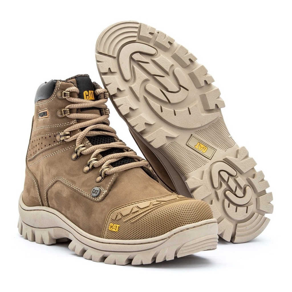 Bota Caterpillar de Couro Coturno Masculino Ref. 2190 Cor Brown