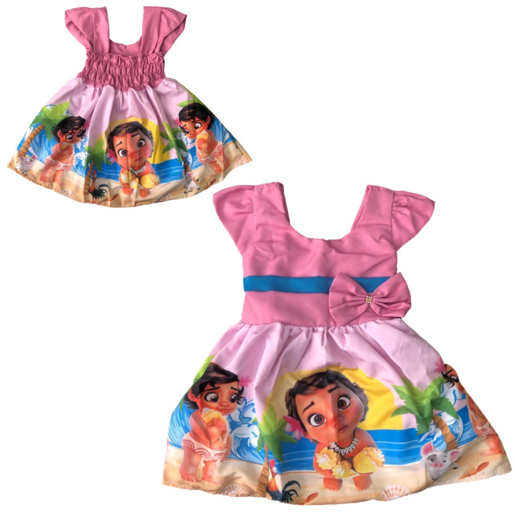 Vestido adulto estilo boneca Moana com manga - Roupas - Vila