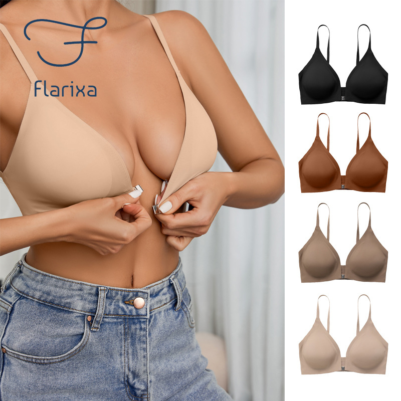 Flarixa Sexy Lace Bra for Women Plus Size Push Up Bra With