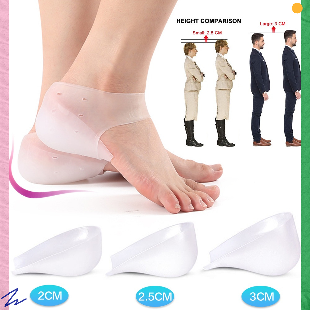 Invisible Silicone Altura Aumentar Palmilha, Gel Heel Pads