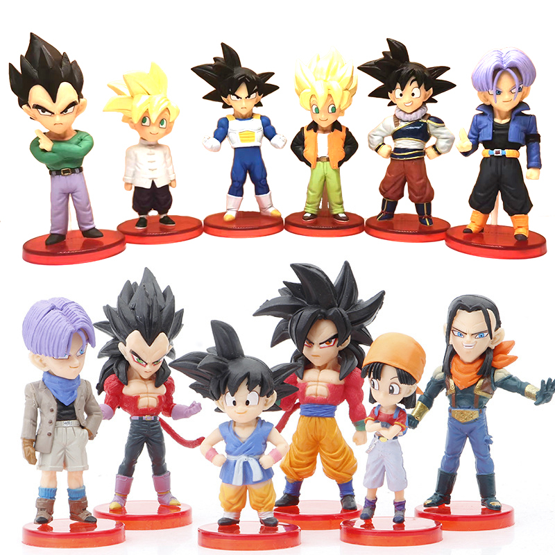 12pcs Dragon Ball Kakarotto Action Figures Hitto Beerus Burdock Anime  bonecos colecionáveis Vegeta Filho Goku Kids Toys