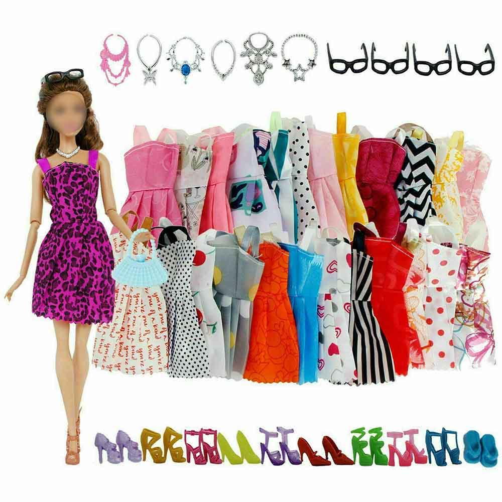 70pcs Conjunto De Roupas De Moda Doll Clothes Set Para Barbie