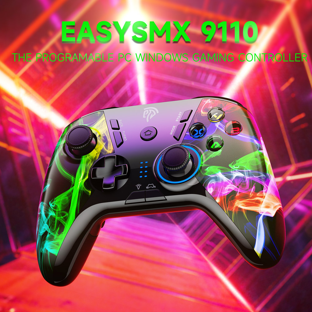 EasySMX Controlador de jogos sem fio para Windows PC/Steam Deck/PS3/Android  TV Box, joystick com vibração dupla plug and play gamepad com 4 teclas  personalizadas, bateria até 14 horas, : : Games e