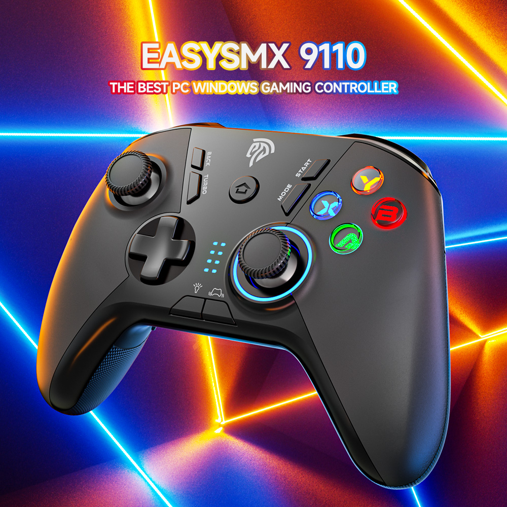 EasySMX Controlador de jogos sem fio para Windows PC/Steam Deck/PS3/Android  TV Box, joystick com vibração dupla plug and play gamepad com 4 teclas  personalizadas, bateria até 14 horas, : : Games e