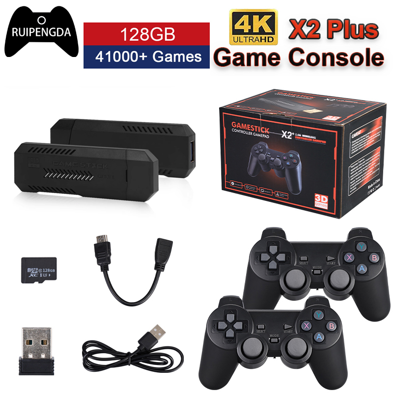 Console Game Stick Retrô 4K 10000 Jogos 2 Controles Sem Fio-ROG NA WE