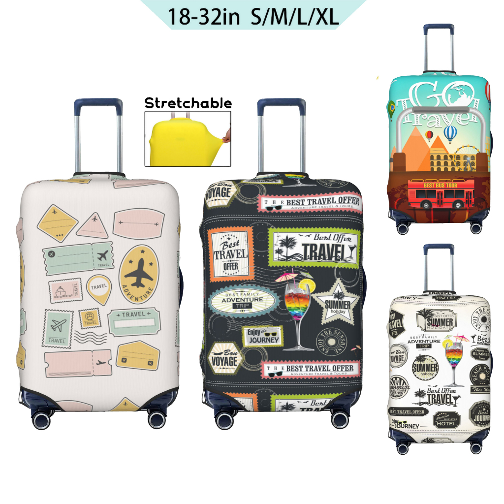 Capa elástica para mala de viagem, acessório protetor para bagagens com  elástico para s/m/l/xl 18-32 polegadas - AliExpress