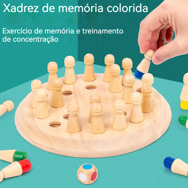 3d Criança Madeira Puzzle Matching Xadrez Jogo de Memória Criança em  Promoção na Americanas