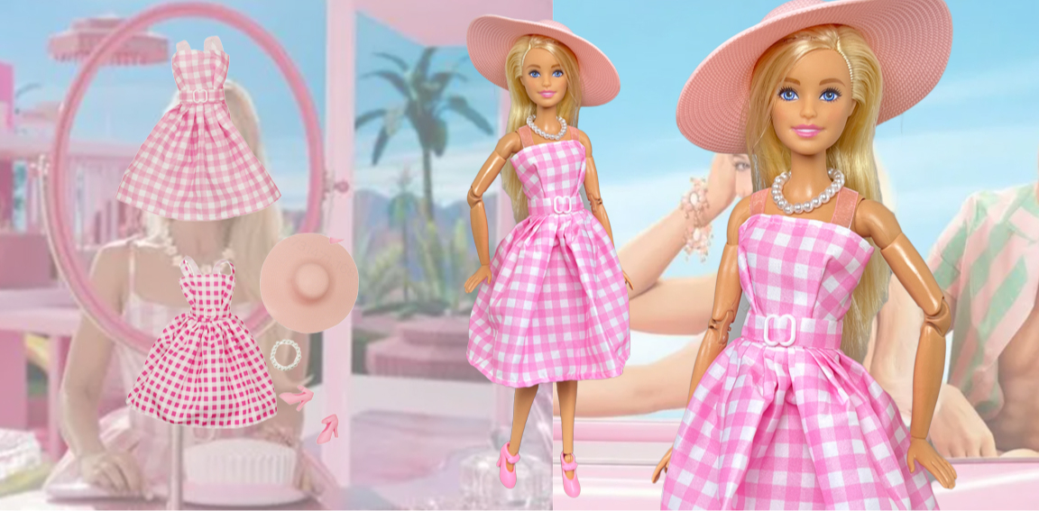 Novo 2 peças acessórios de roupas boneca Barbie de qualidade blyte