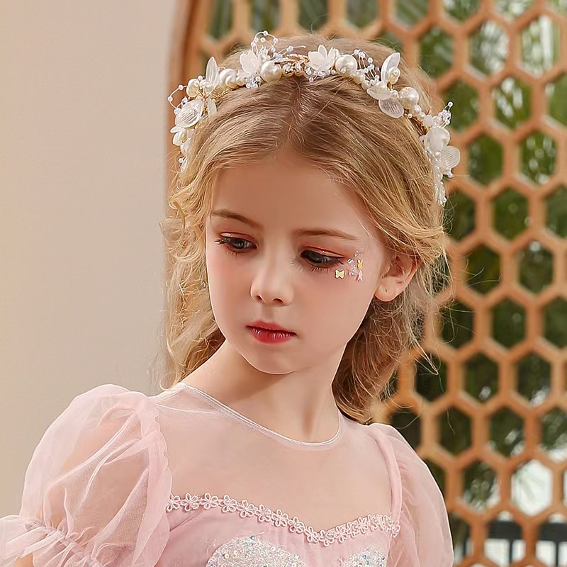 CANIGHT Tiara De Coroa Infantil Laços De Cabelo Infantil Coroa De Cristal  Decorações De Bolo De Princesa Aniversário Chapéus De Coco Para Bolos  Tecido De Cinto De Cabelo De