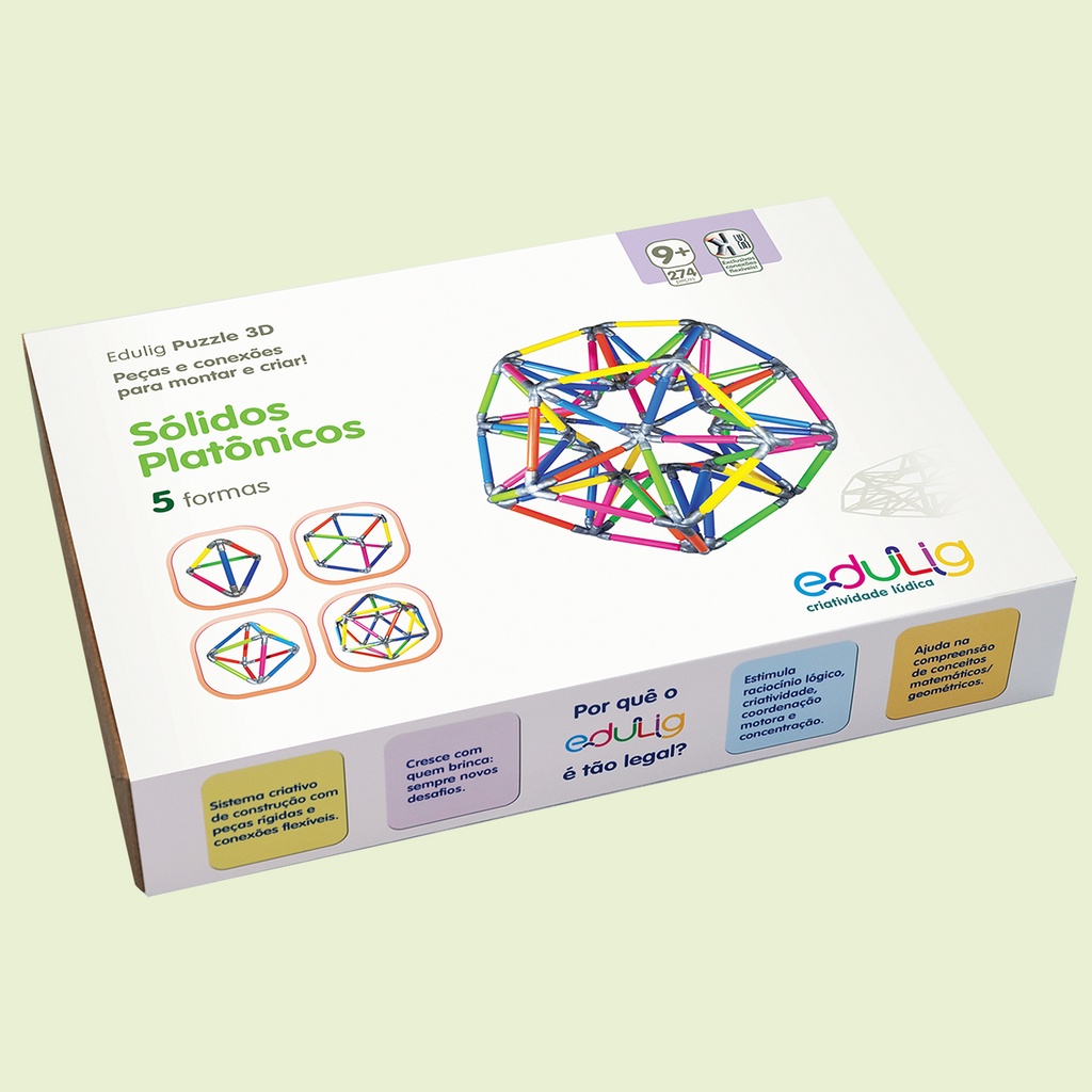 Puzzle 3D Bola 5-90 peças e conexões