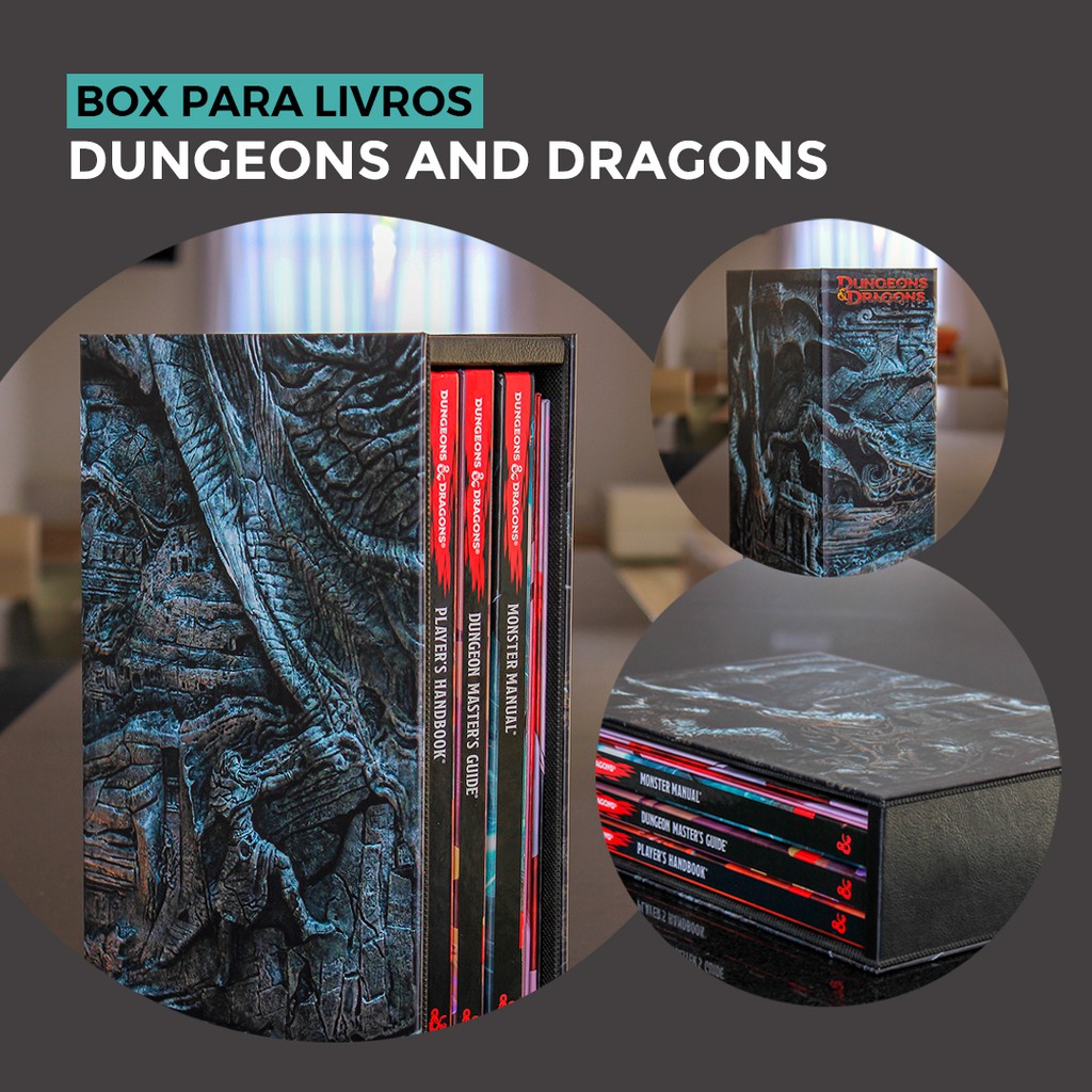 Dungeons and Dragons - Box para livros | Jogos de RPG - DnD | D&D