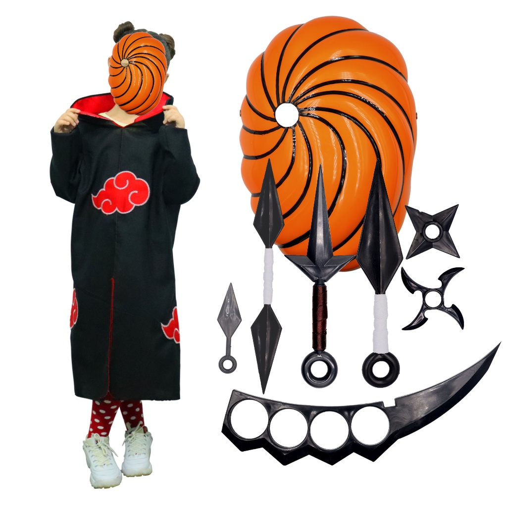 Máscara Fantasia Ninja Anime Naruto Boruto Tobi Obito Uchiha Akatsuki  Shippuden Cosplay em Promoção na Americanas