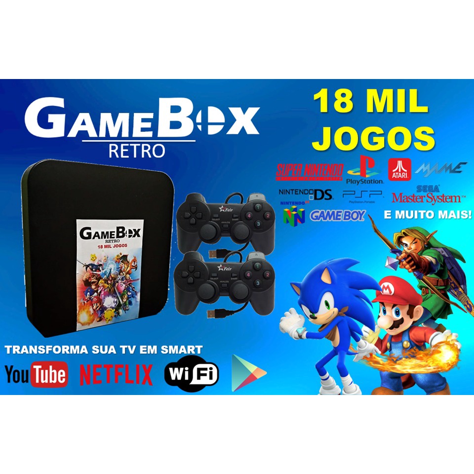 Gamebox Pro 18 Mil Jogos - Transforma TV em Smart | Shopee Brasil