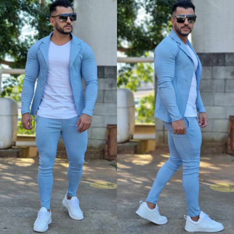 BR JEANS - CONJUNTO Blazer e calça masculino esporte fino