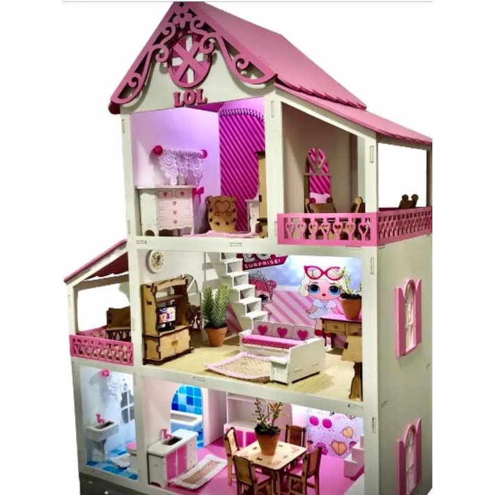 Casa da Barbie Completa Decorada com Iluminação