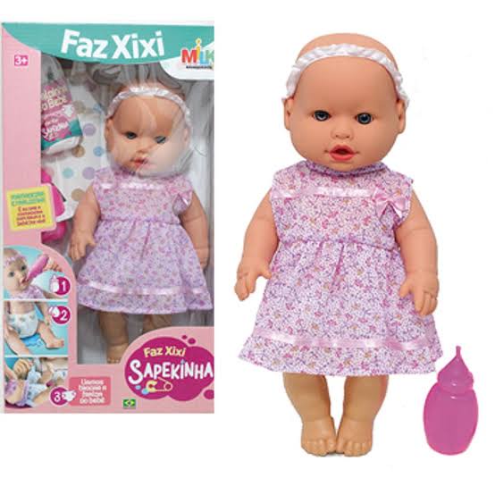 Boneca Bebê - Sapekinha - Faz Xixi - Vestido Sortido - Milk Brinquedos -  PBKIDS Mobile