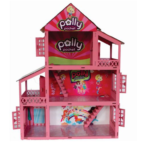 Casa casinha de boneca crua MDF Madeira para bonecas Polly Poli Polli  Pocket Lol Surprise Anime Funko