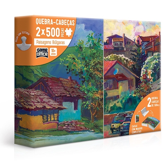 Kit Com 2 Quebra-Cabeças De 500 Peças Temas Paisagens Mundo - Pais