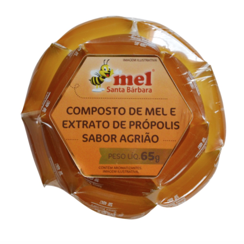 Sachê de mel natural em pote - 1kg - Mel Santa Bárbara